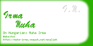 irma muha business card